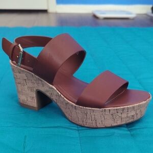 a new day Brown Platform Shoes with Cork-Style Sole